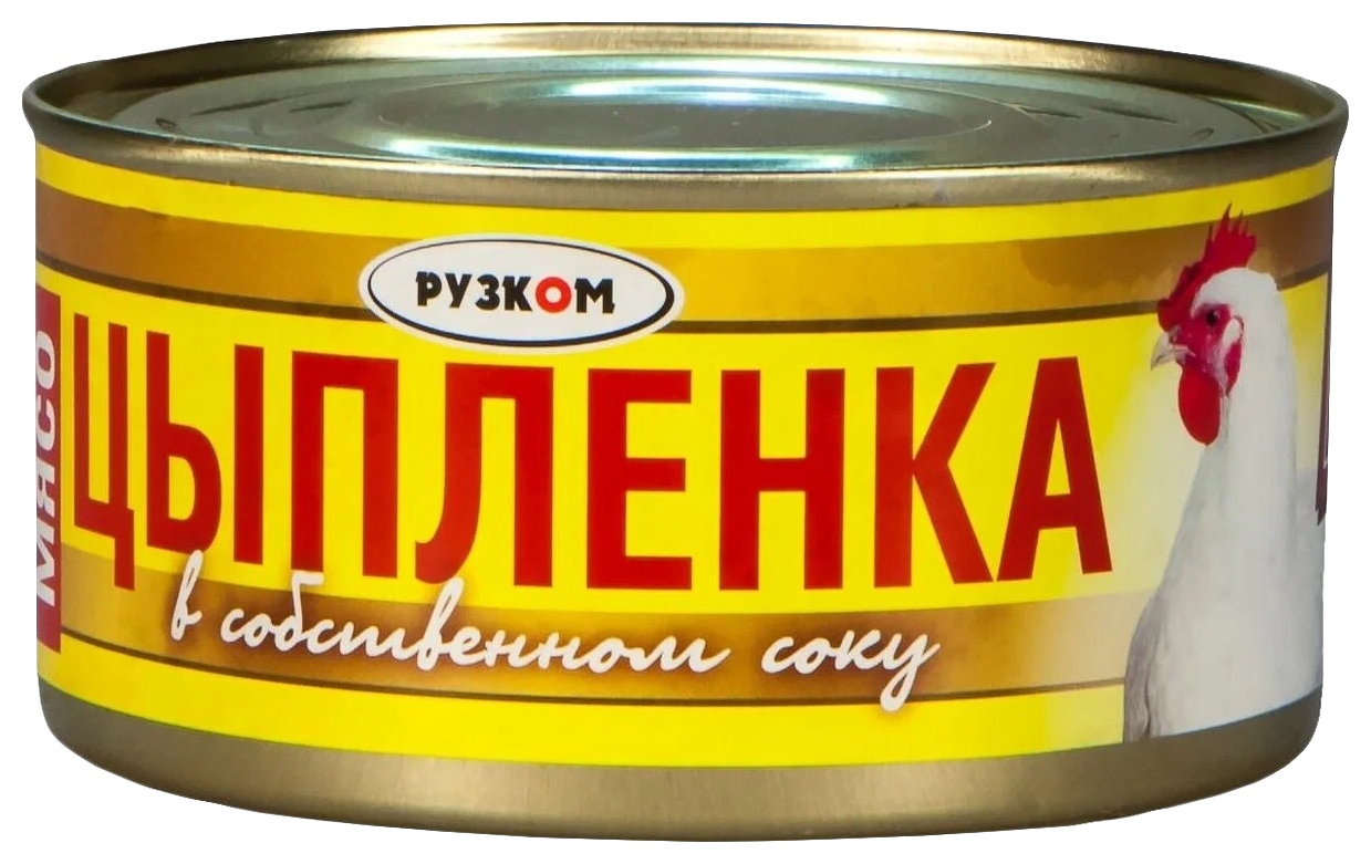 Мясо цыпленка РУЗКОМ в собственном соку ж/б 325г