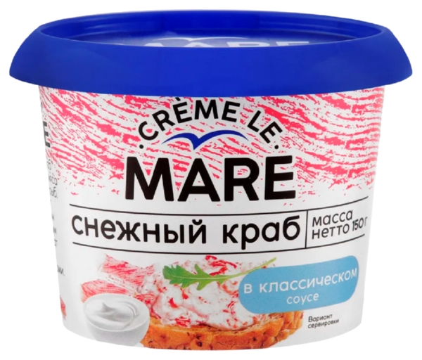 Крабовое мясо МАРЕ Снежный краб в классическом соусе 150г