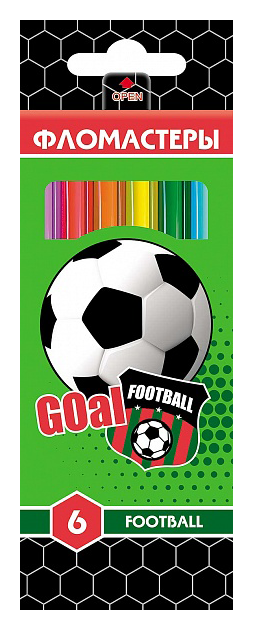 Фломастеры ХАТБЕР Футбол 6цв
