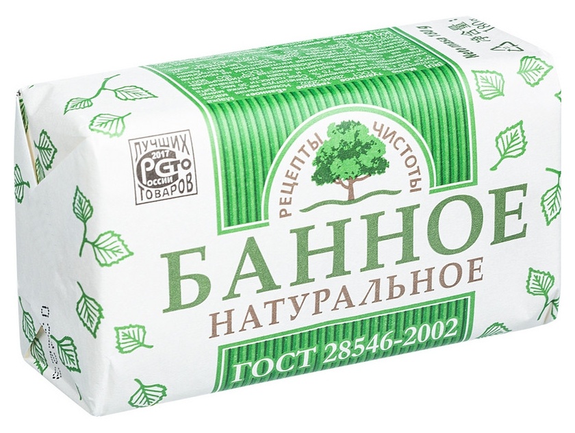 Мыло туалетное БАННОЕ натуральное 160г