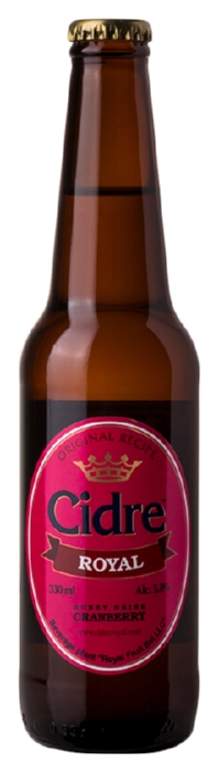 Напиток слабоалкогольный РОЯЛ ФРУТ Медовуха клюквенная 5% ст/б 0.33л