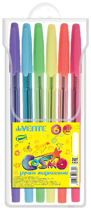 Набор шариковых ручек ДЕВЕНТЕ Космо 6цв