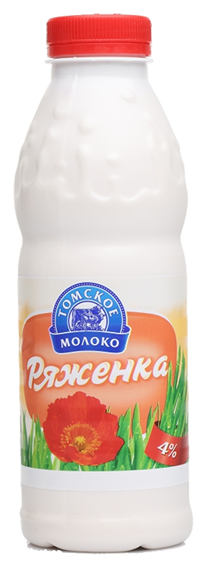 Ряженка ТОМСКОЕ МОЛОКО бзмж 4% пэт 500г