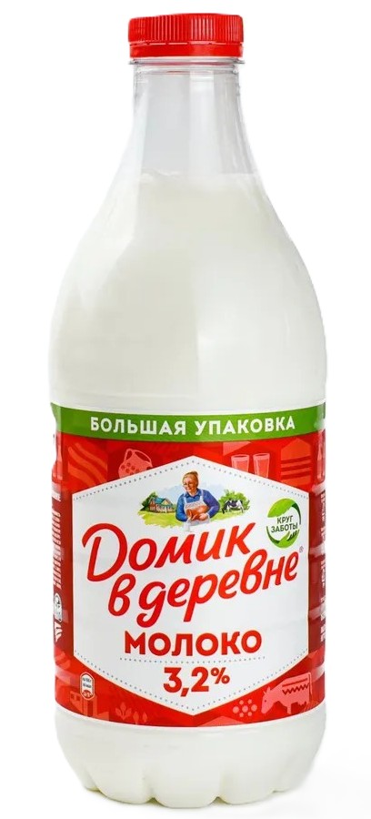 Молоко ДОМИК В ДЕРЕВНЕ пастер бзмж 3.2% 1440г