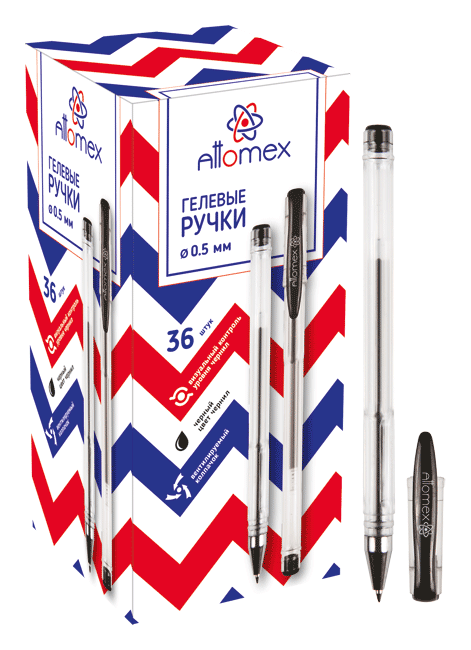 Ручка гелевая АТТОМЕКС черная