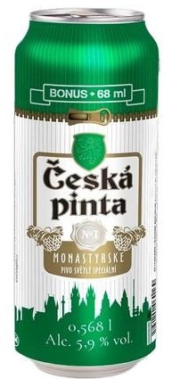 Пиво ЧЕШСКА ПИНТА Монастырское светлое 5.9% ж/б 0.568л