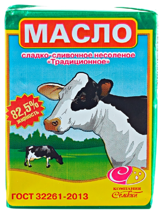 Масло сладко-сливочное СЕМКИН Традиционное несоленое бзмж 82.5% 180г