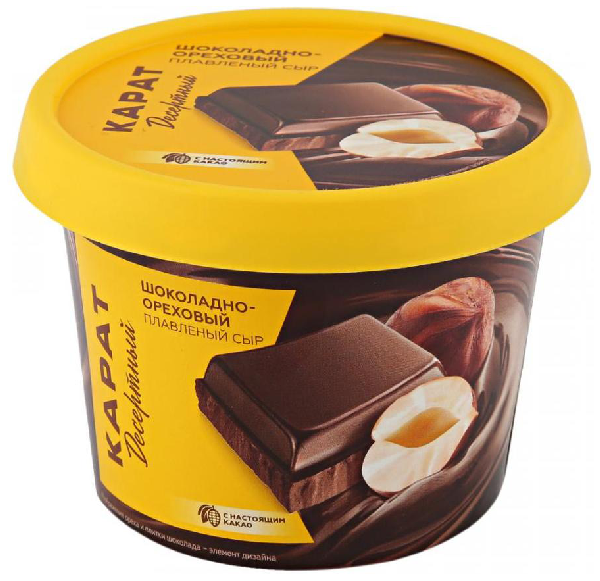 Сыр плавленый КАРАТ шоколадно-ореховый бзмж 30% 230г