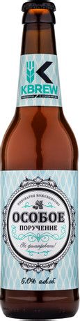 Пивной напиток ОСОБОЕ ПОРУЧЕНИЕ светлый фильтрованный пастер 5% ст/б 0.45л