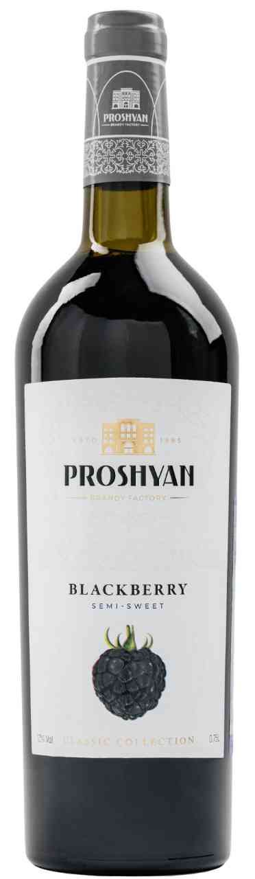 Плодовая алкогольная продукция ПРОШЯН Ежевичное красное п/сл 12% ст/б 0.75л