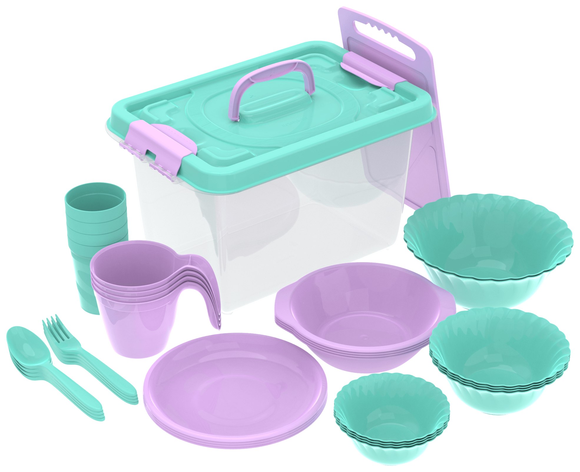 Набор посуды для пикника АЛЬТПОЛИМЕР Веселая компания 36пр арт.62326