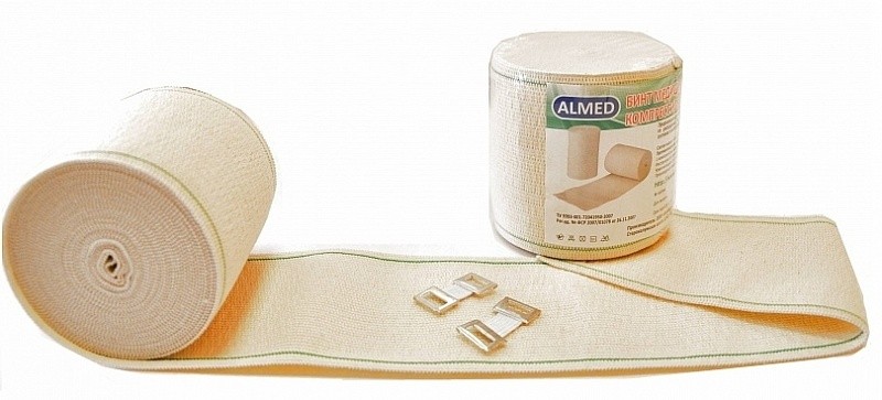 Бинт медицинский эластичный компрессионный средней растяжимости 3м*80мм