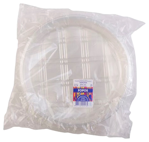 Тарелки ФОПОС бесцветные 205мм 20шт