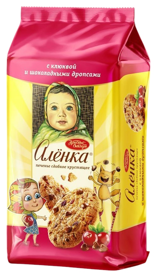 Печенье АЛЕНКА клюква шоколадные дропсы 140г