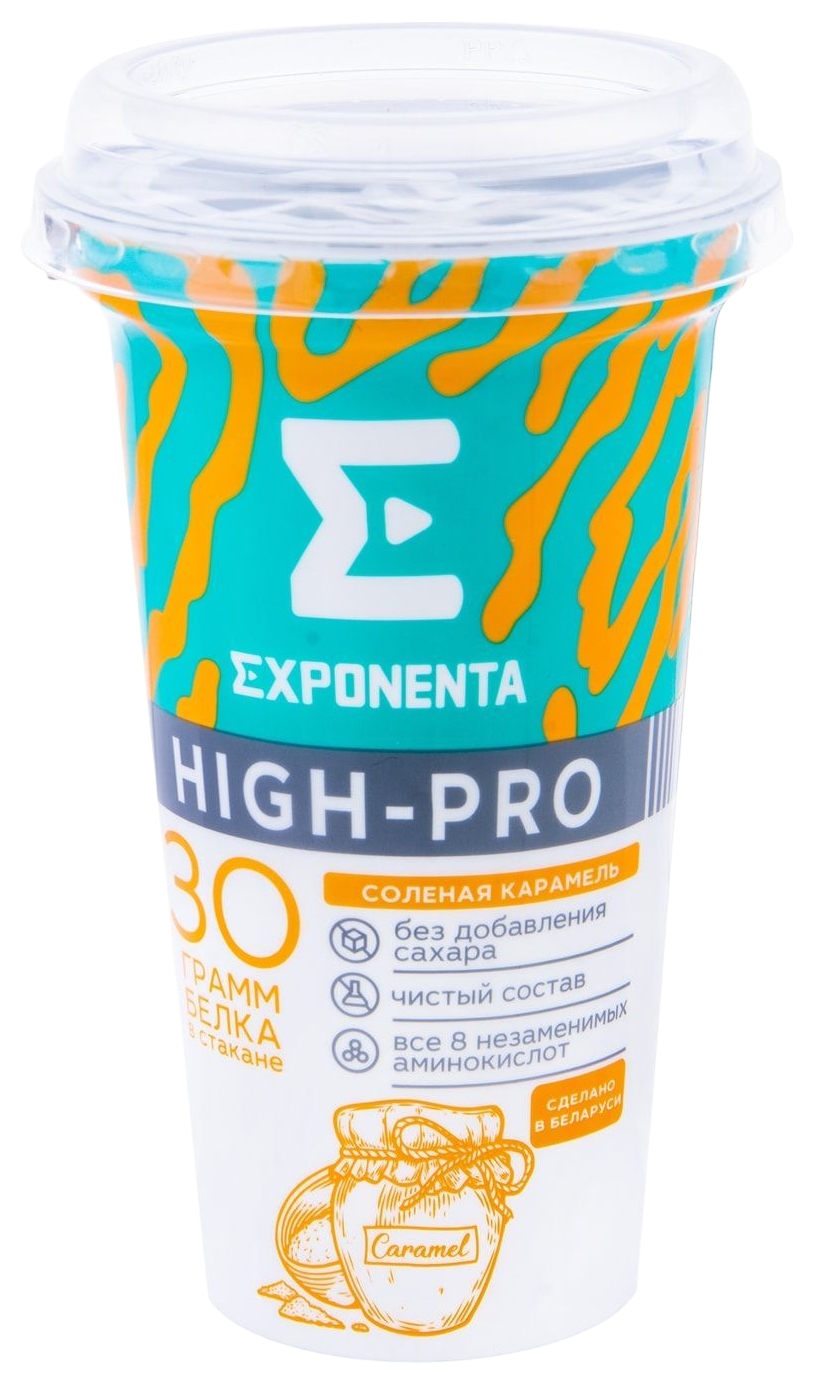 Кисломолочный напиток ЭКСПОНЕНТА Хай-Про соленая карамель бзмж 0% 250мл
