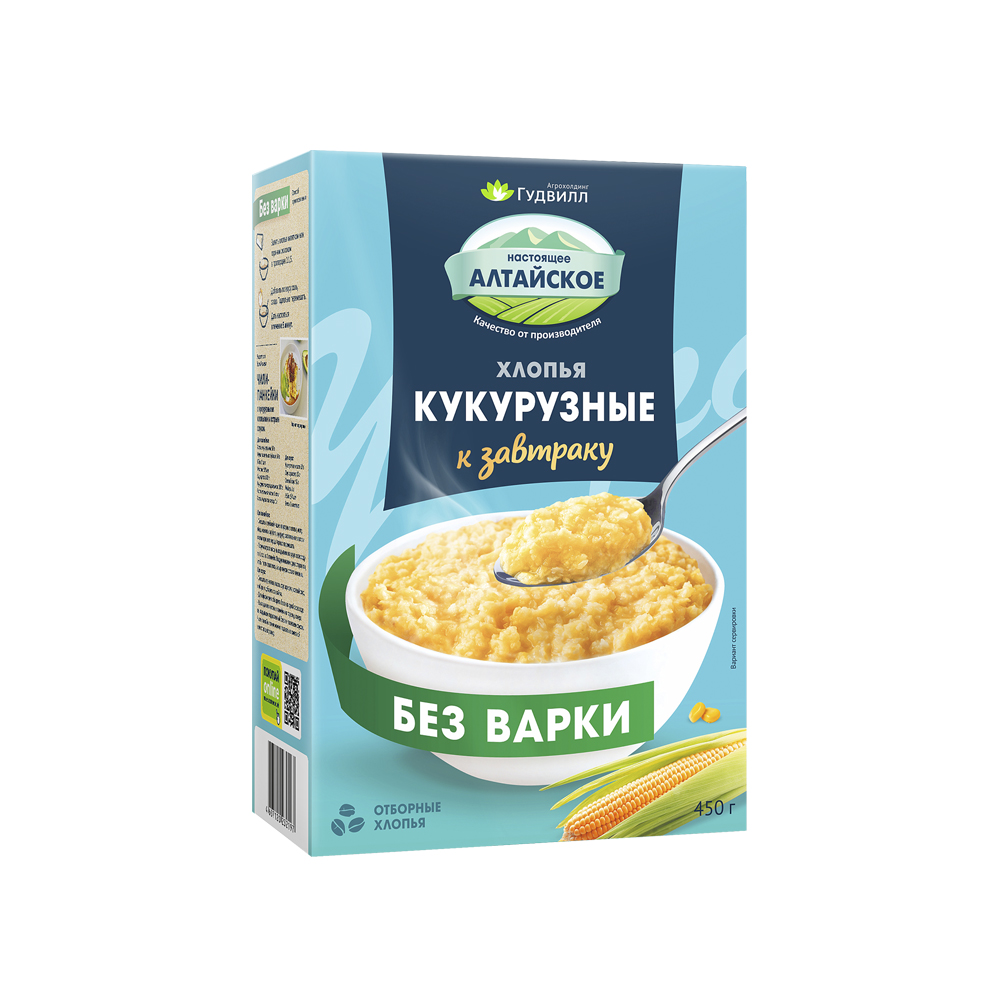 Кукурузные хлопья ГУДВИЛЛ не требующие варки карт/уп 450г