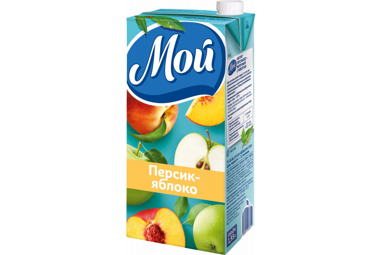Нектар МОЙ яблоко-персик с мякотью 1.93л