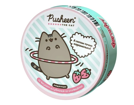 Карамель леденцовая ФРУТИФРУ Пушин клубника со сливками 180г
