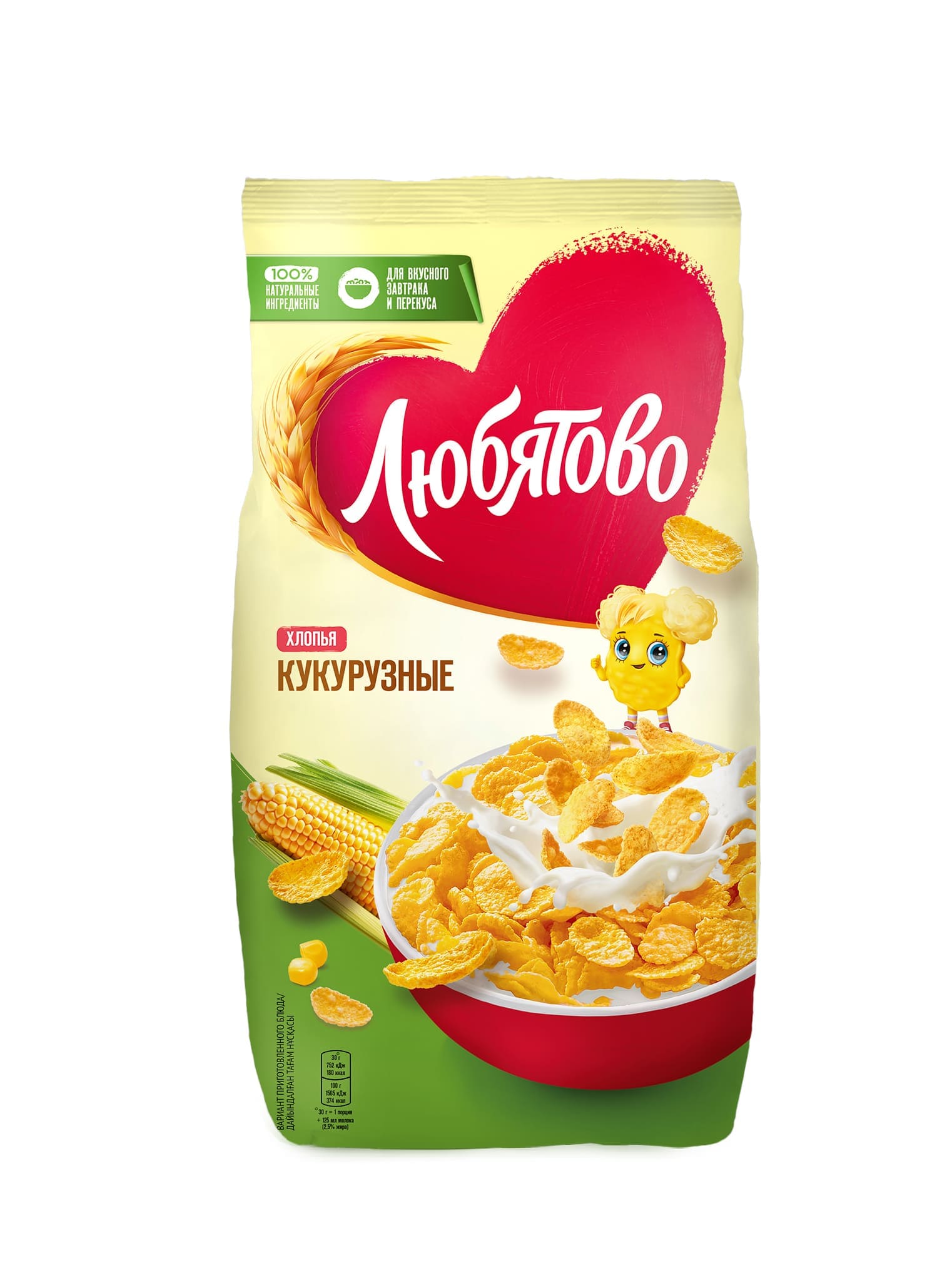 Хлопья ЛЮБЯТОВО кукурузные м/у 300г