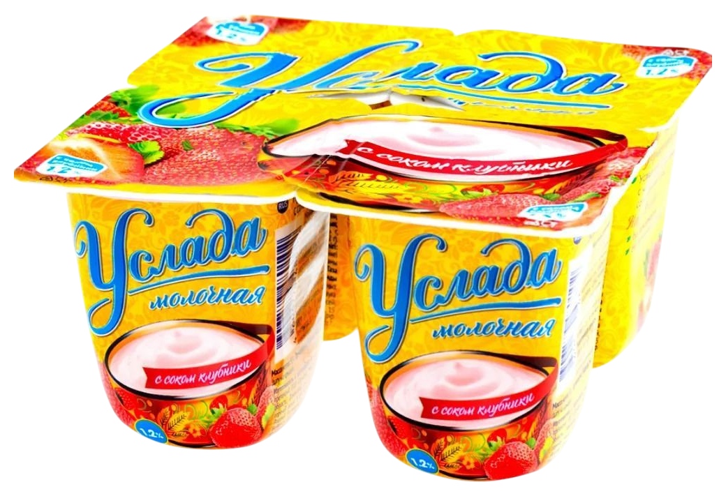 Йогуртовый продукт УСЛАДА клубника бзмж 1.2% 95г