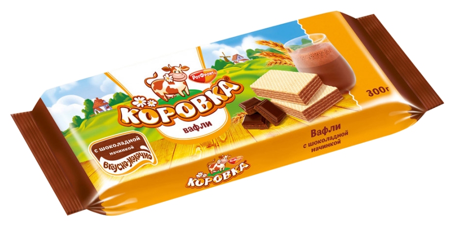 Вафли КОРОВКА с шоколадной начинкой 300г