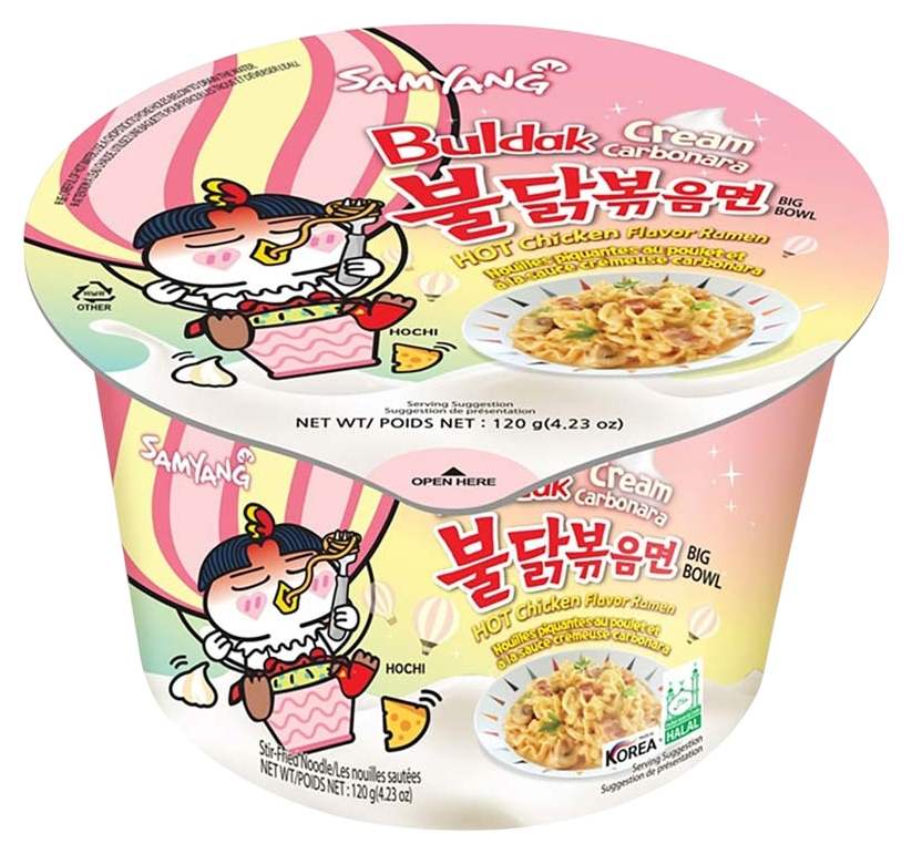 Лапша б/п САМЯНГ острая со вкусом острой курицы карбонара 120г