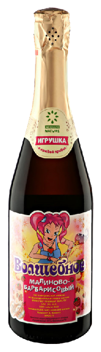 Шампанское детское ВОЛШЕБНОЕ малина барбарис ст/б 0.75л