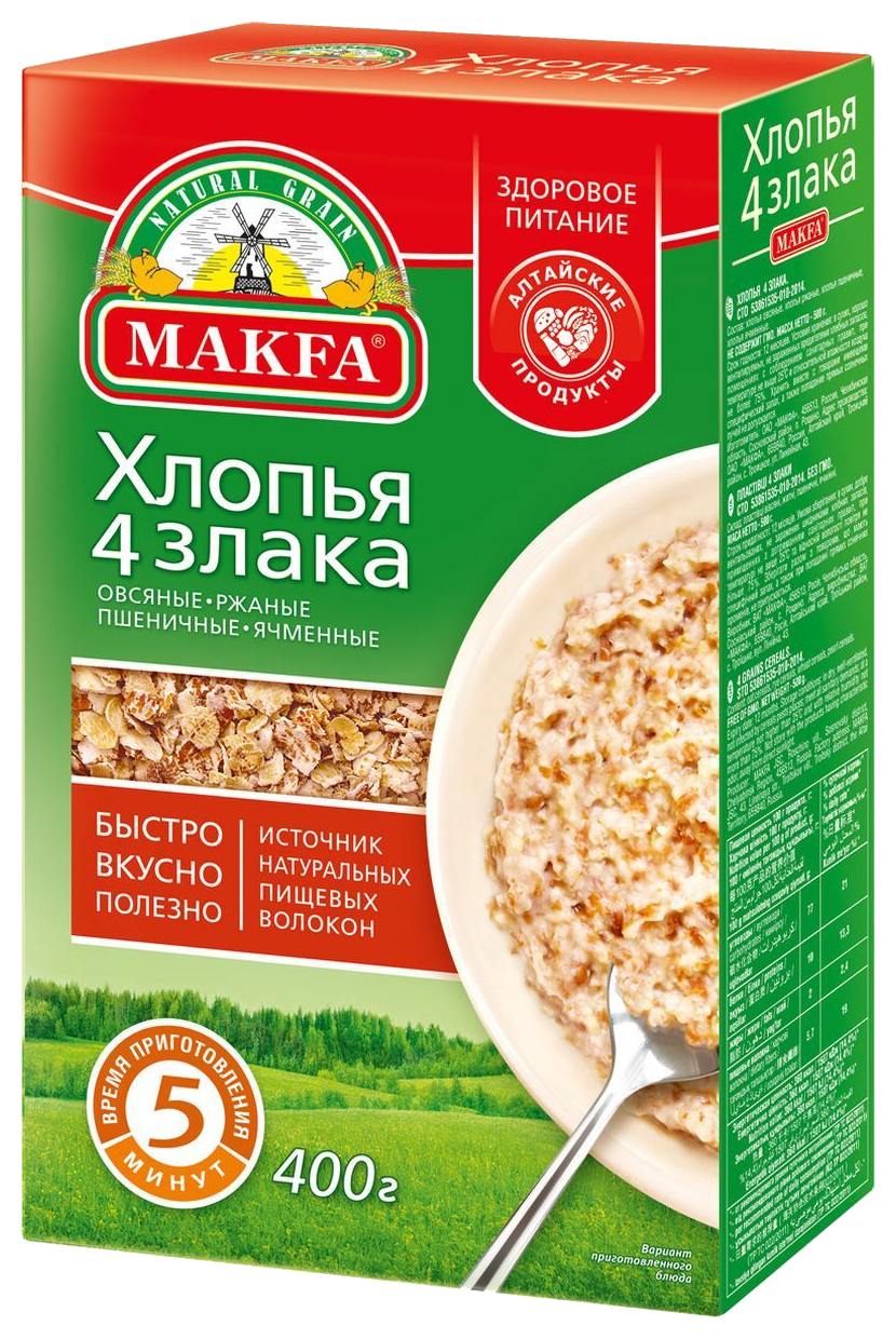 Хлопья МАКФА 4 злака карт/уп 400г