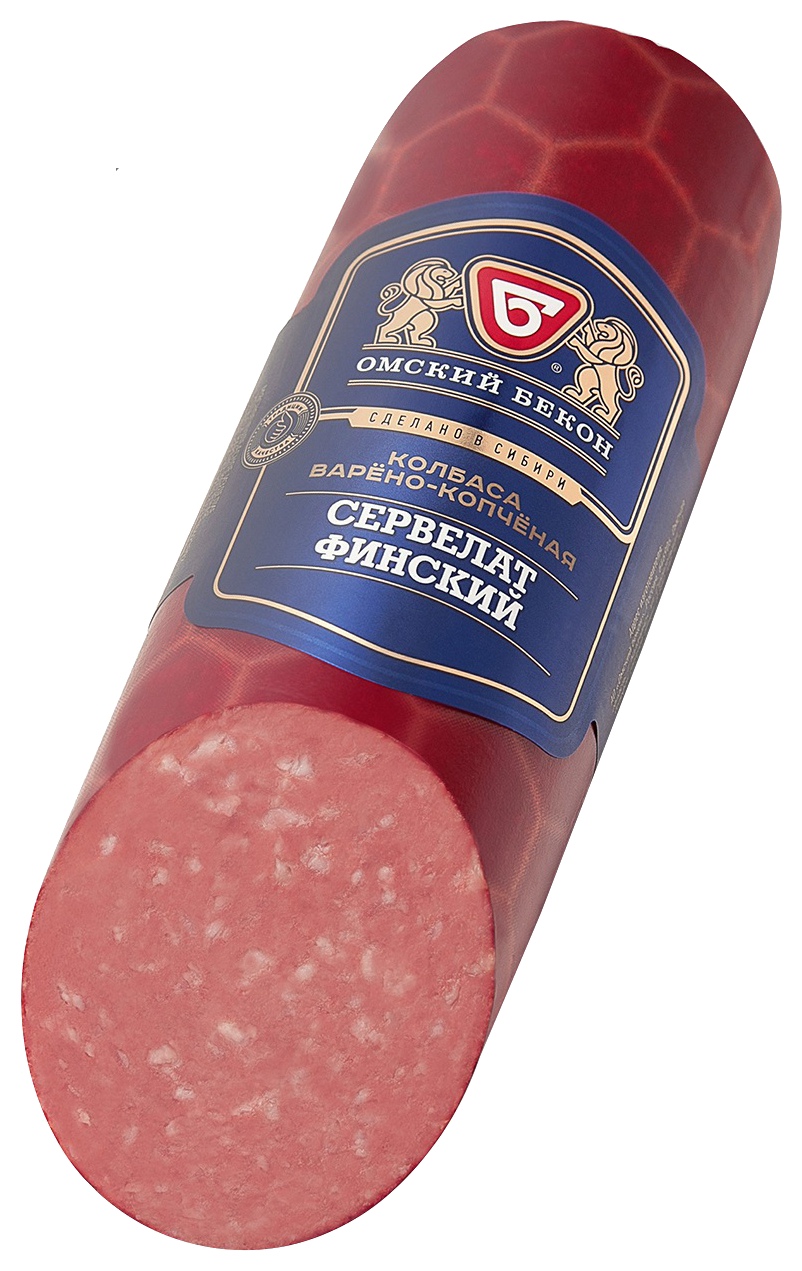 Сервелат ОМСКИЙ БЕКОН Финский в/к 380г