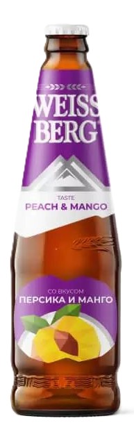 Пивной напиток БОЧКАРИ Вайсберг персик манго светлый 4% ст/б 0.44л
