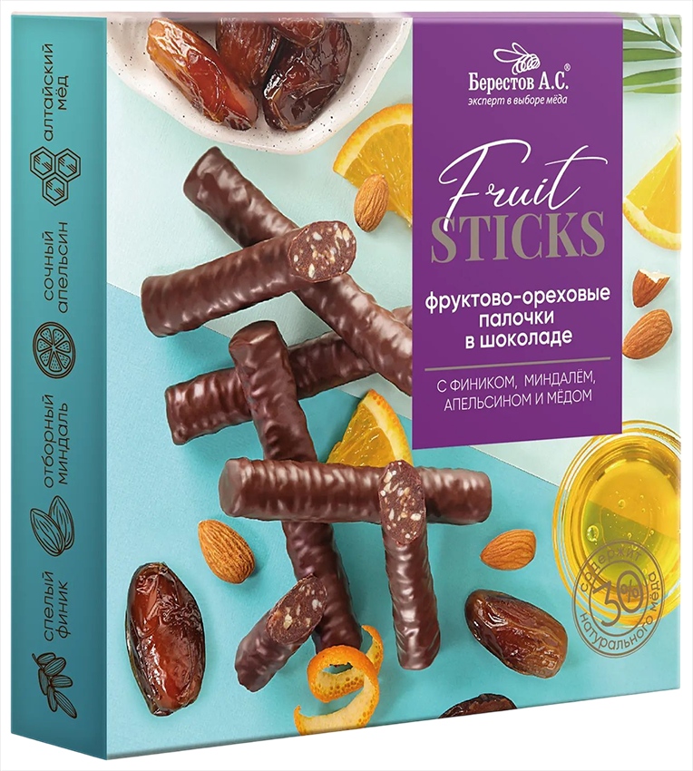 Набор конфет БЕРЕСТОВ Фрут Стикс 175г