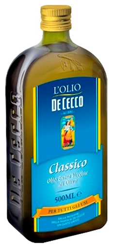 Масло оливковое ДЕ ЧЕККО Экстра вирджин ст/б 500мл