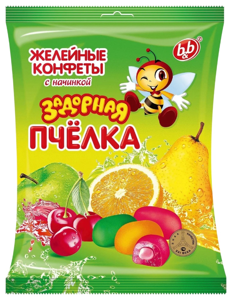 Конфета желейная БИ&БИ Задорная пчелка микс 250г