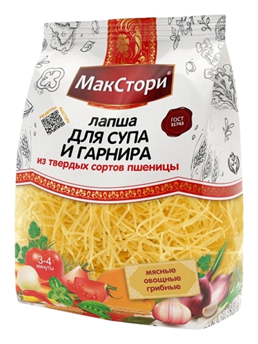 Мак.изделия МАКСТОРИ Лапша для супа и гарнира  м/у 250г