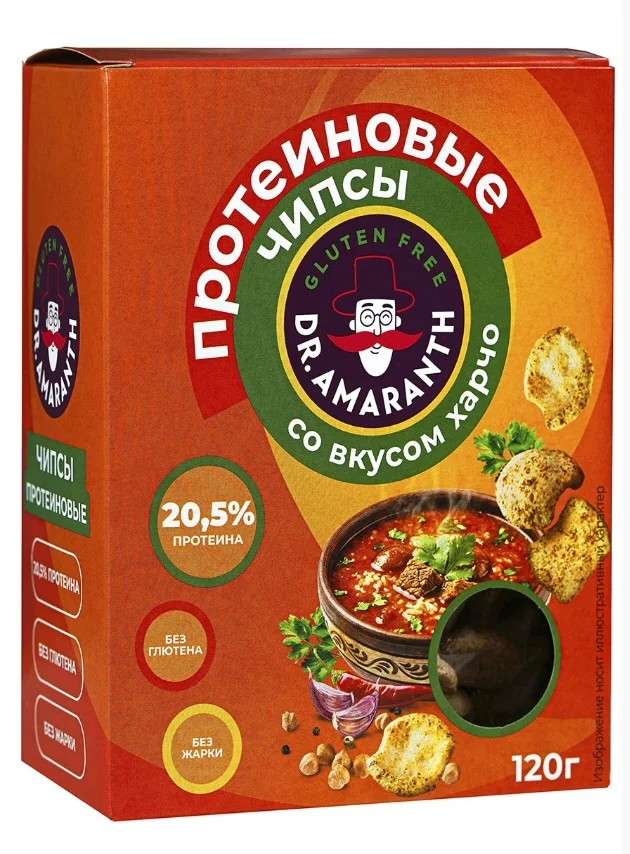 Чипсы протеиновые ДР.АМАРАНТ со вкусом харчо 120г