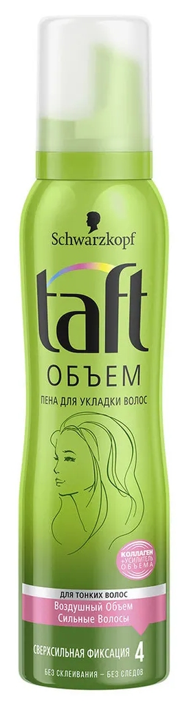 Пена для укладки ТАФТ Сила объема для тонких волос сверх сильная фиксация 150мл