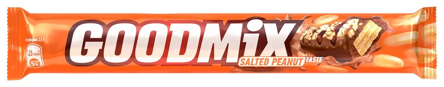Батончик РОССИЯ Гуд Микс Дуо соленый арахис 46г