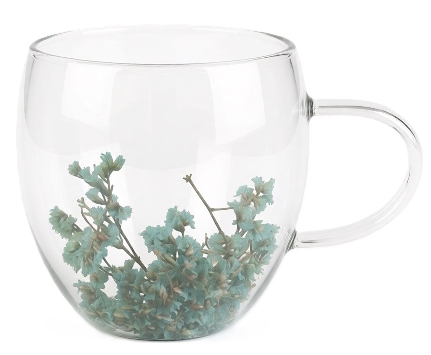 Кружка стеклянная Цветы 250мл термо арт.536278