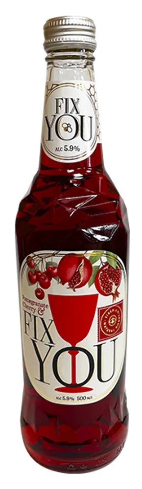 Напиток слабоалкогольный ФИКС Ю Медовуха гранат-вишня 5.9% ст/б 0.5л