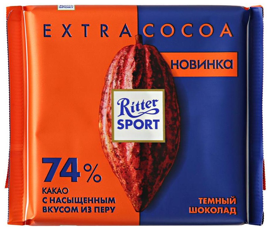 Шоколад РИТТЕР СПОРТ темный 74% какао 100г