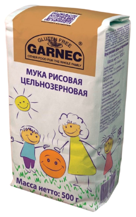 Мука ГАРНЕЦ рисовая цельнозерновая м/у 500г