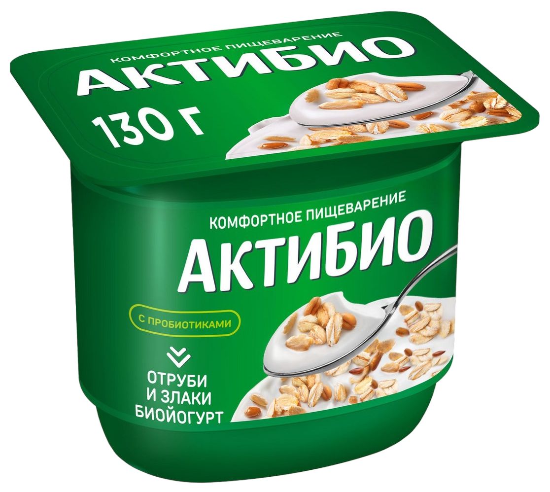 Биойогурт АКТИБИО отруби злаки бзмж 2.9% 130г