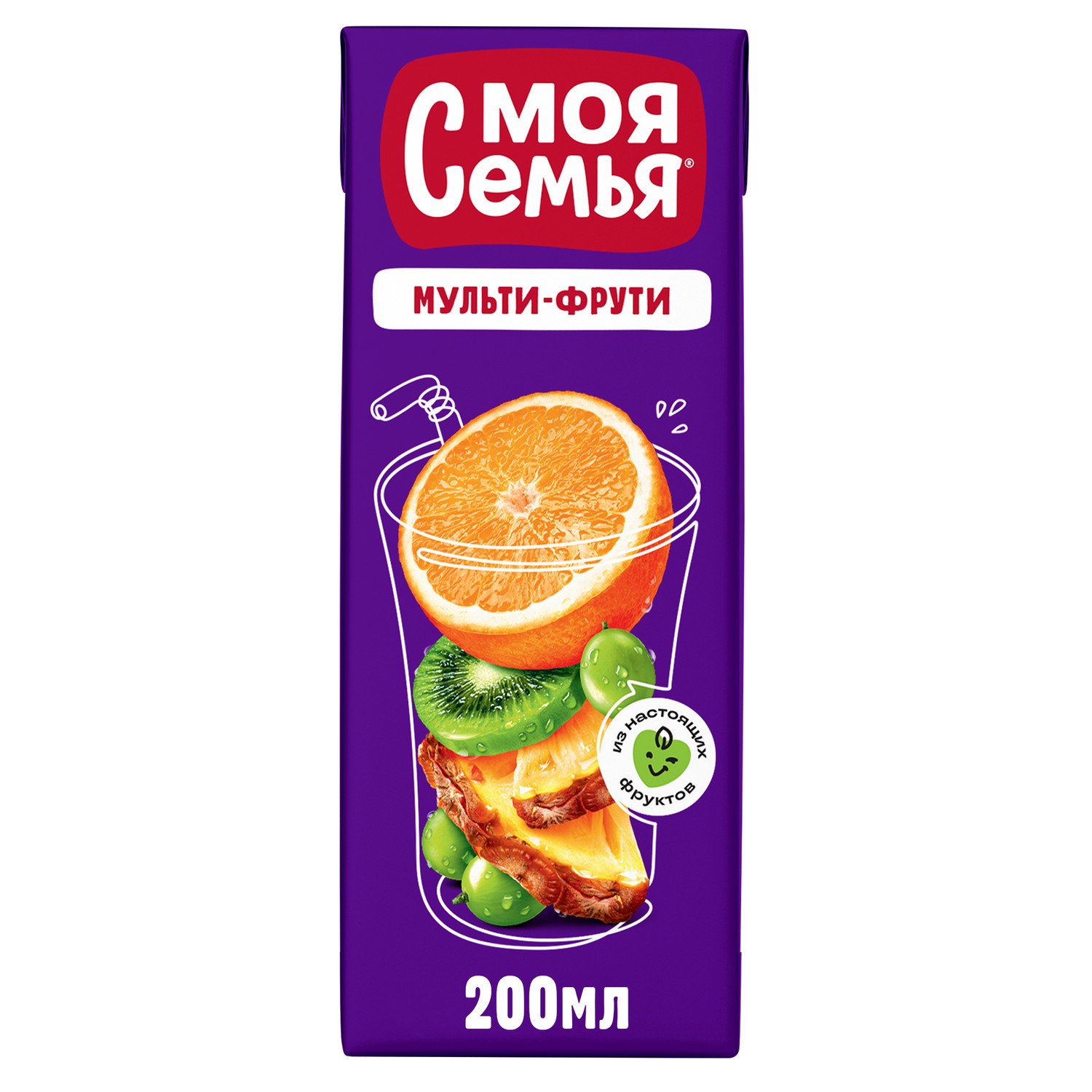 Напиток сокосодержащий МОЯ СЕМЬЯ Мульти-Фрути 0.2л