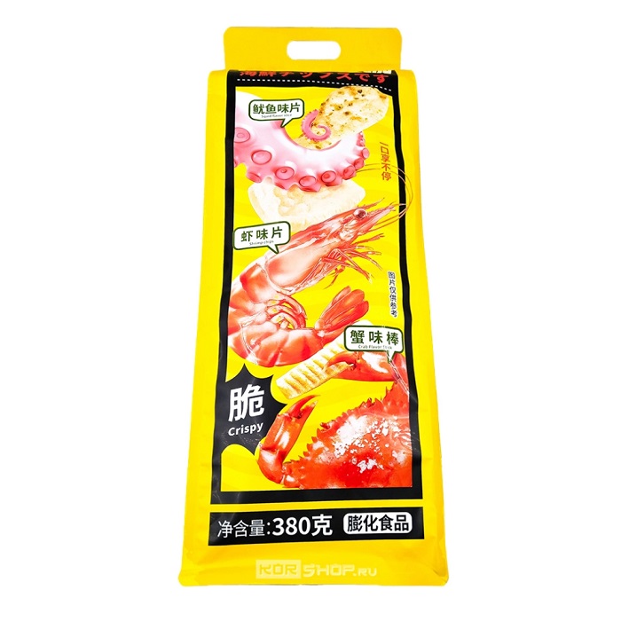 Чипсы ДАНДЗЯ Микс кальмар креветка краб 380г