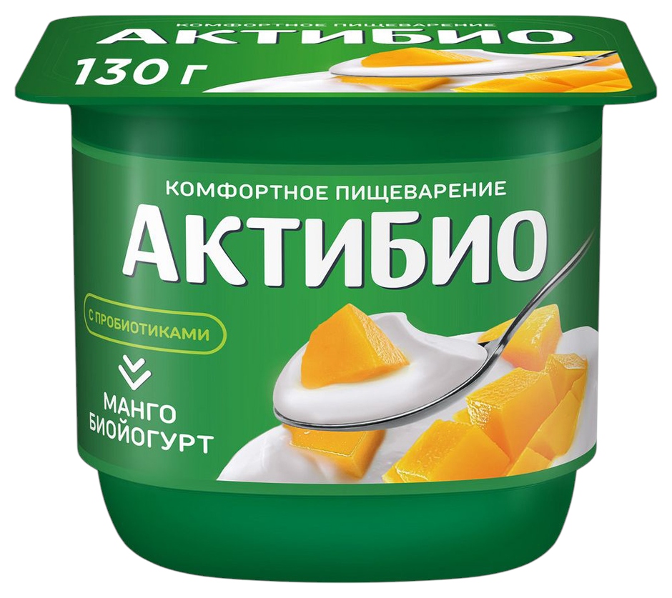 Биойогурт АКТИБИО манго бзмж 3% 130г