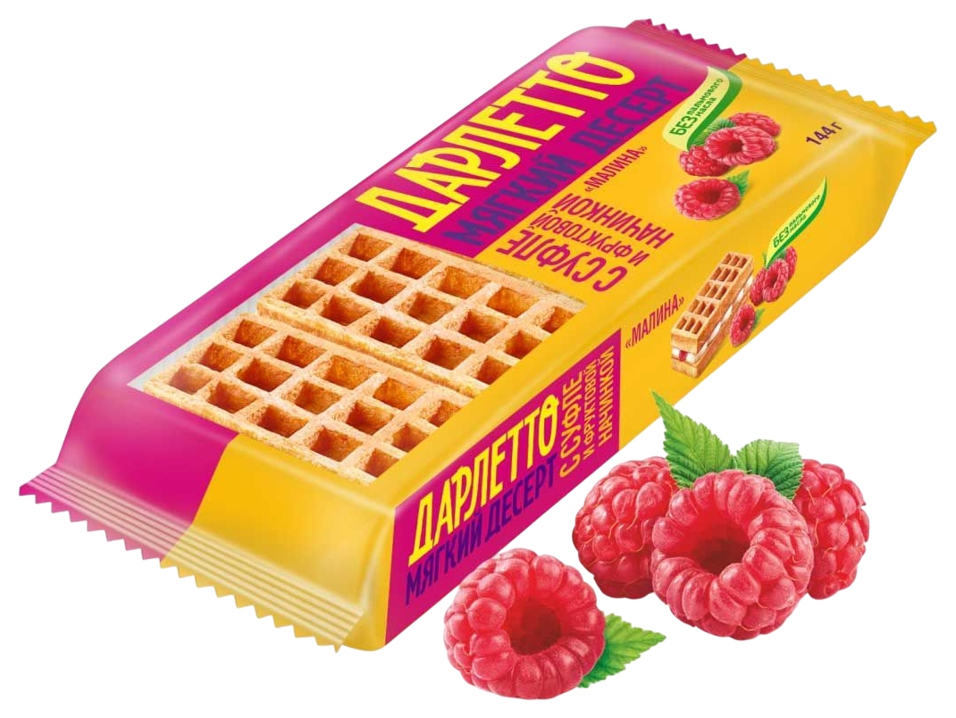 Вафли ДАРЛЕТТО Малина мягкие 144г