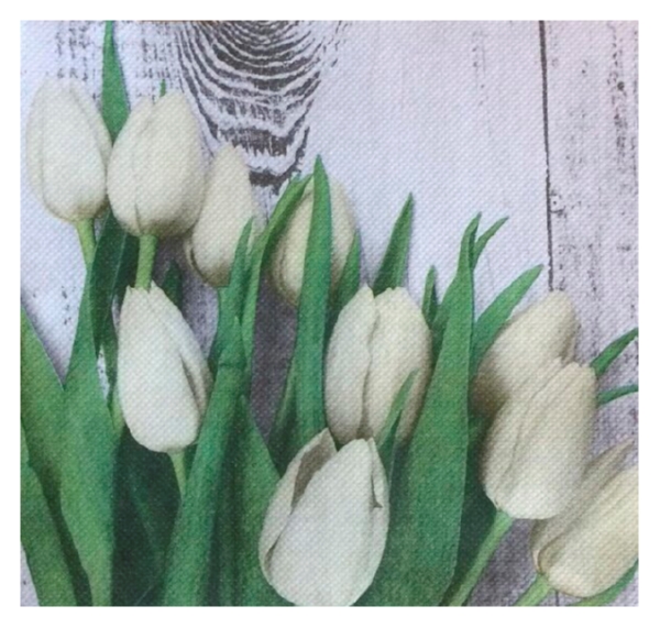 Салфетки БУКЕТ Белые тюльпаны 33*33см 3сл 20шт