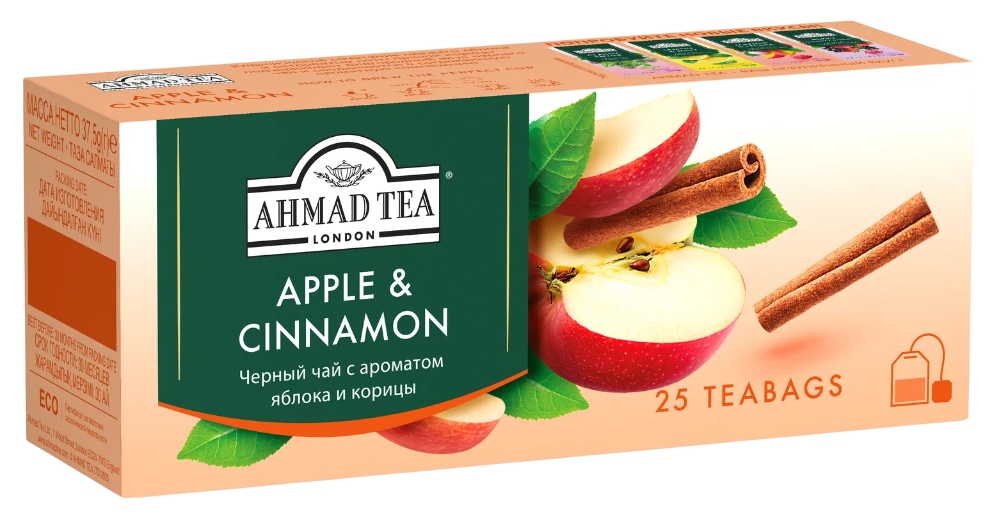 Чай АХМАД яблоко корица черный 25пак