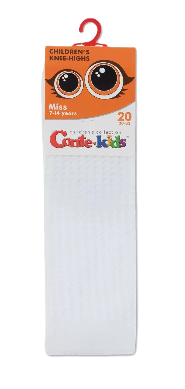 Гольфы детские КОНТЕ КИДС Мисс ажурные белые р.18 арт.056