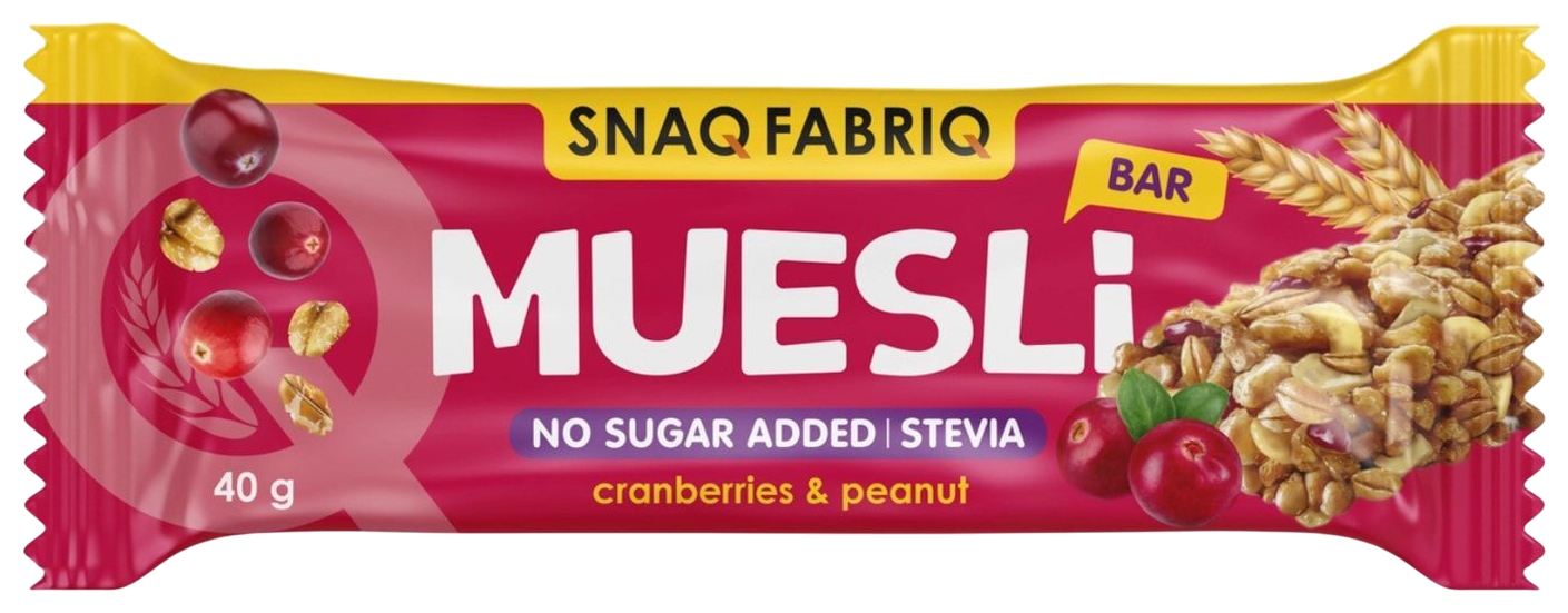 Батончик СНЕК ФАБРИК Мюсли клюква 40г